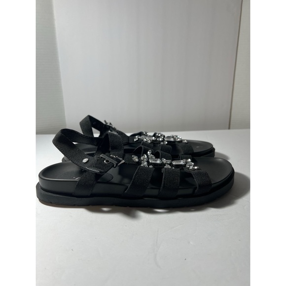 Vs Elegant Black Sandals with Crystal Embellishments - Picture 4 of 8